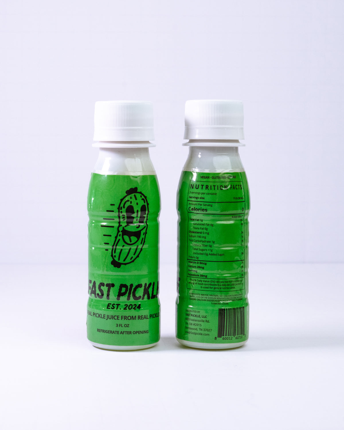 Fast Pickle shot with nutrition facts